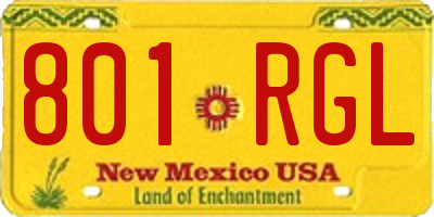 NM license plate 801RGL