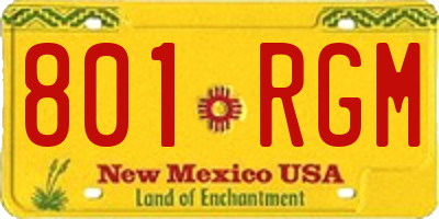 NM license plate 801RGM