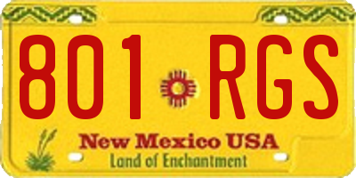 NM license plate 801RGS