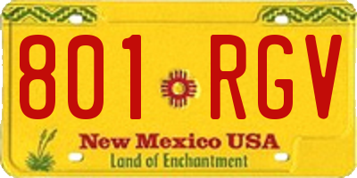NM license plate 801RGV