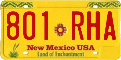 NM license plate 801RHA