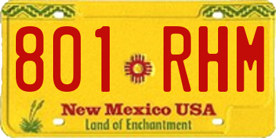 NM license plate 801RHM