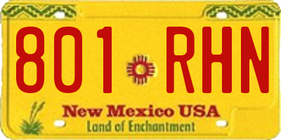 NM license plate 801RHN