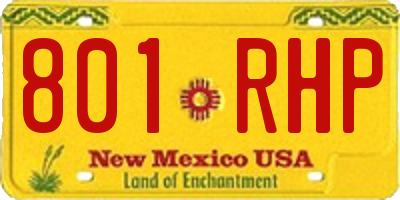 NM license plate 801RHP