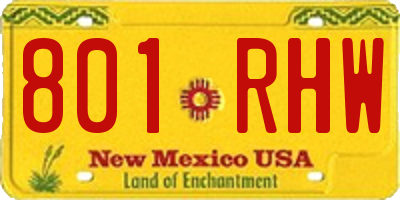 NM license plate 801RHW