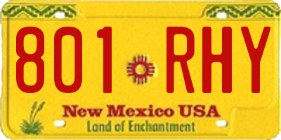 NM license plate 801RHY