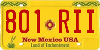 NM license plate 801RII