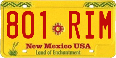 NM license plate 801RIM