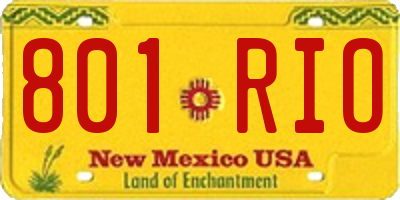 NM license plate 801RIO