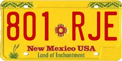 NM license plate 801RJE