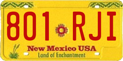 NM license plate 801RJI