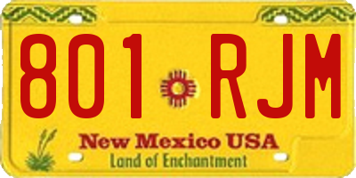 NM license plate 801RJM