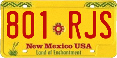 NM license plate 801RJS