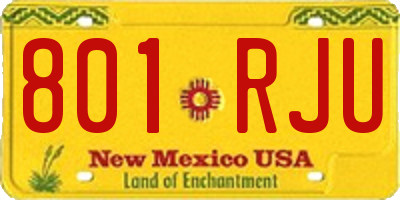 NM license plate 801RJU