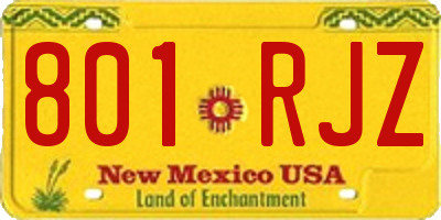 NM license plate 801RJZ