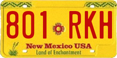NM license plate 801RKH