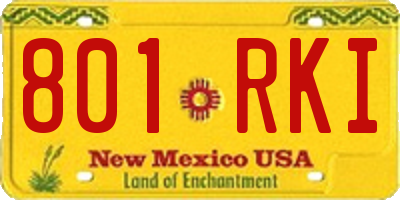 NM license plate 801RKI