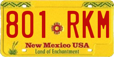 NM license plate 801RKM