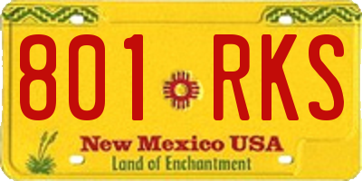 NM license plate 801RKS