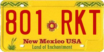 NM license plate 801RKT