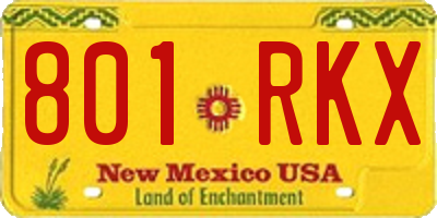 NM license plate 801RKX