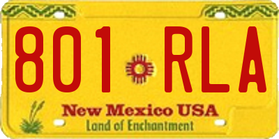 NM license plate 801RLA