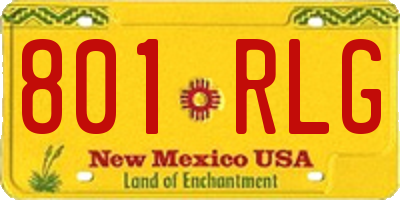 NM license plate 801RLG
