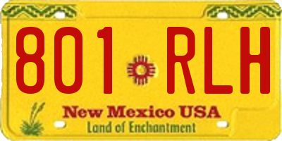 NM license plate 801RLH