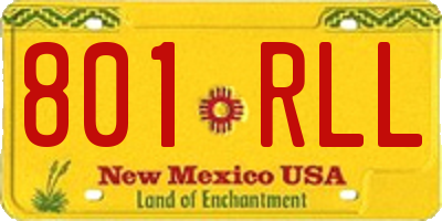 NM license plate 801RLL