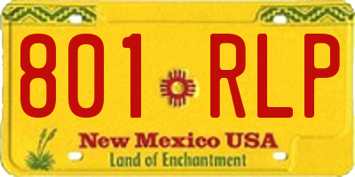 NM license plate 801RLP