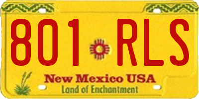 NM license plate 801RLS