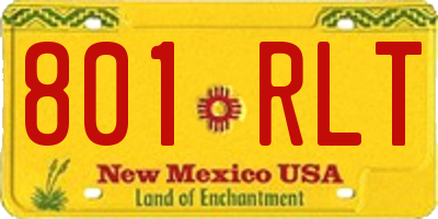 NM license plate 801RLT