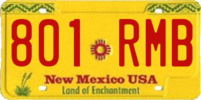 NM license plate 801RMB