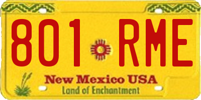 NM license plate 801RME