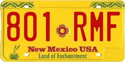 NM license plate 801RMF