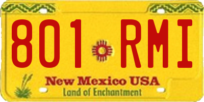 NM license plate 801RMI