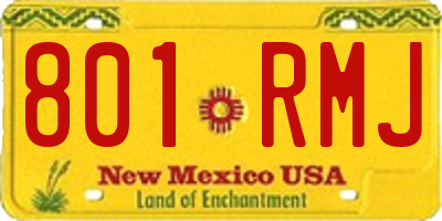 NM license plate 801RMJ