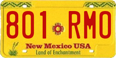 NM license plate 801RMO
