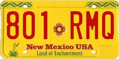 NM license plate 801RMQ