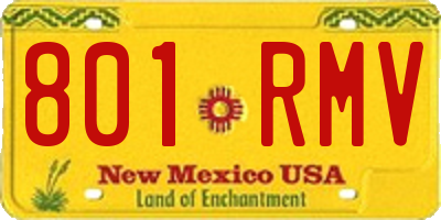 NM license plate 801RMV