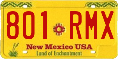 NM license plate 801RMX