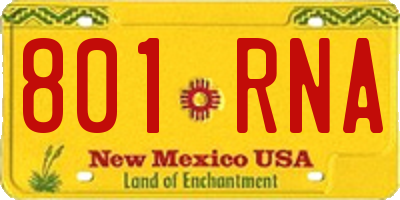 NM license plate 801RNA