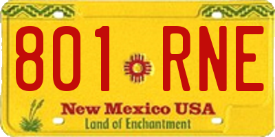 NM license plate 801RNE