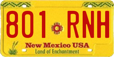 NM license plate 801RNH