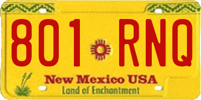 NM license plate 801RNQ