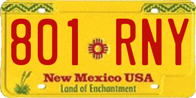 NM license plate 801RNY