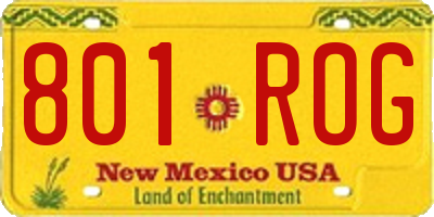 NM license plate 801ROG