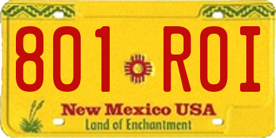 NM license plate 801ROI