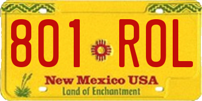 NM license plate 801ROL