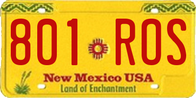 NM license plate 801ROS